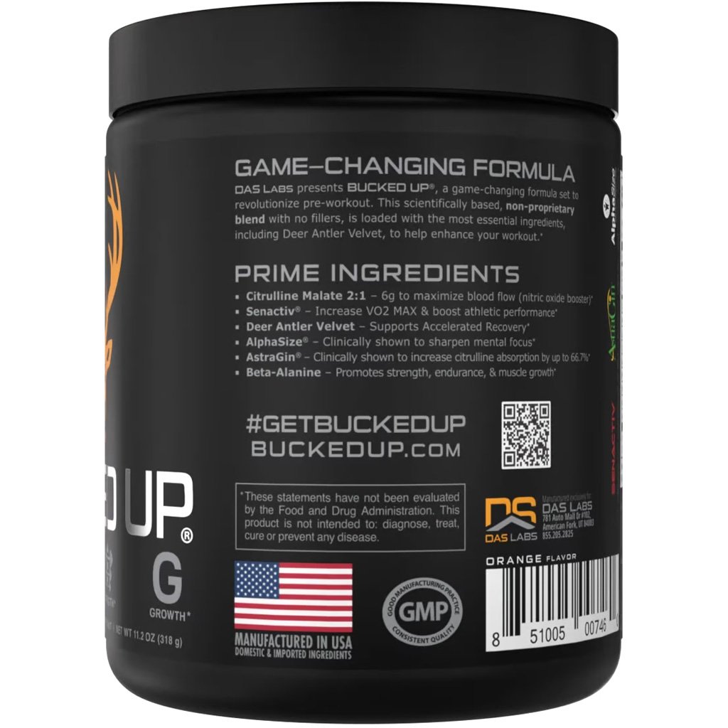 Bucked Up Pre-Workout Killa OJ 30 Serving Tub
