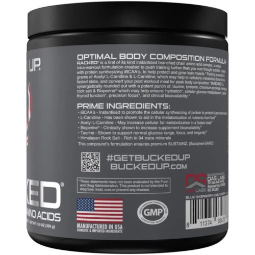 Bucked Up Racked BCAA Rocket Pop 30 Serving Tub