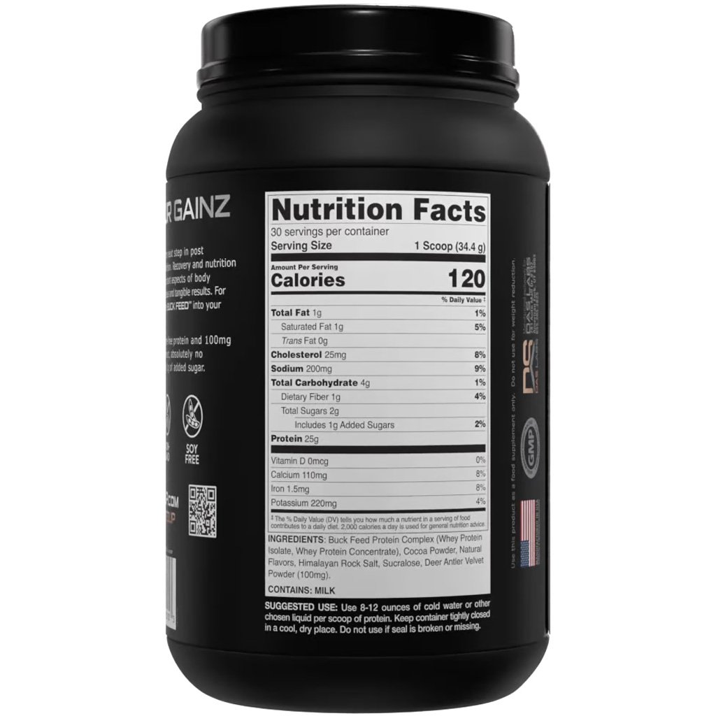 Bucked Up Buck Feed Protein Chocolate 30 Serving Tub