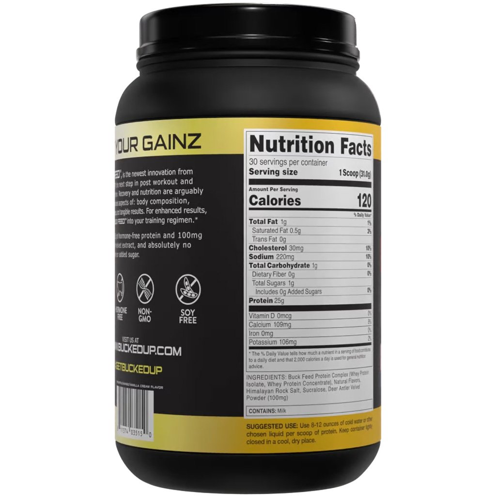 1409896_3.jpg Bucked Up Buck Feed Protein Swole Whipe 30 Serving Tub