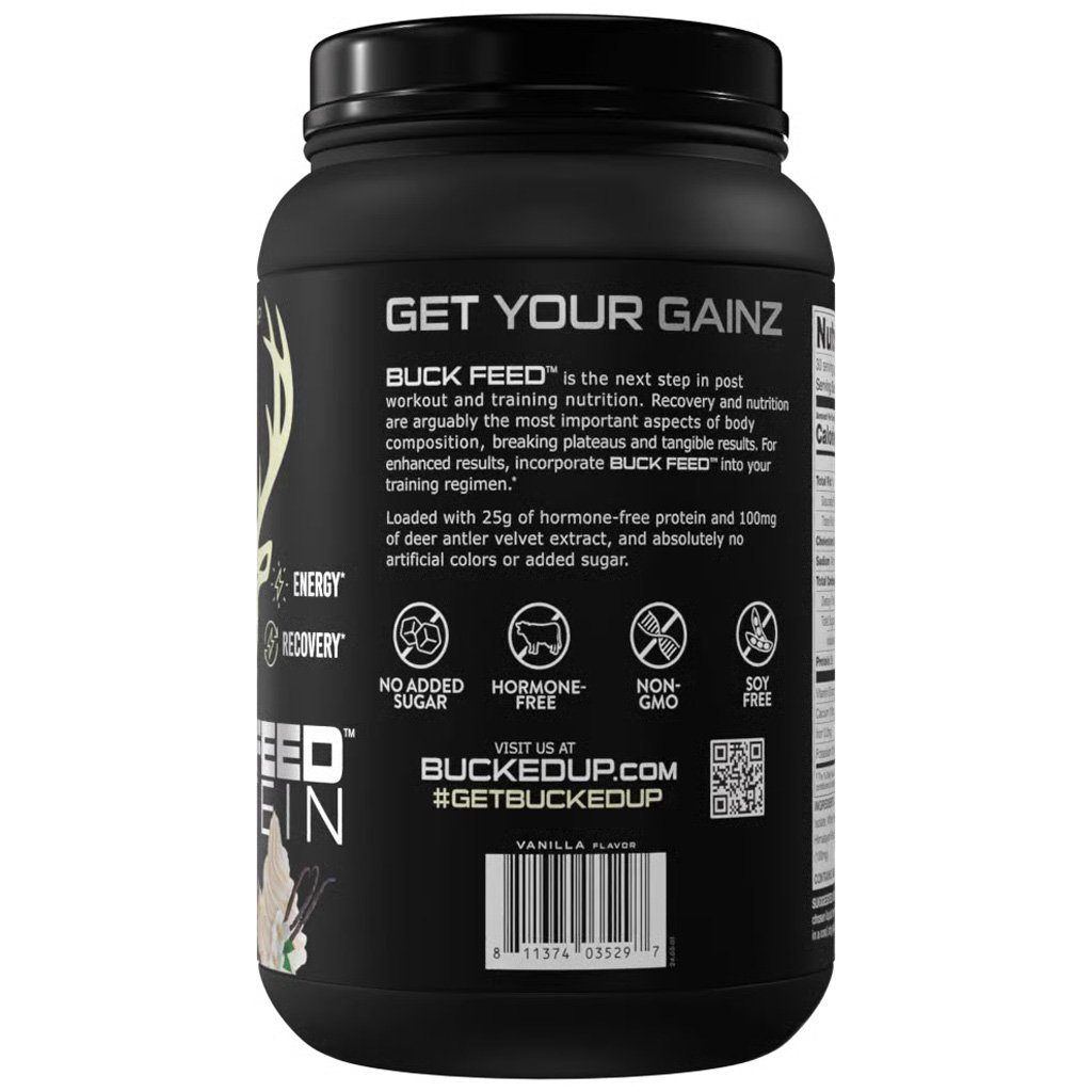 Bucked Up Buck Feed Protein Vanilla 30 Serving Tub