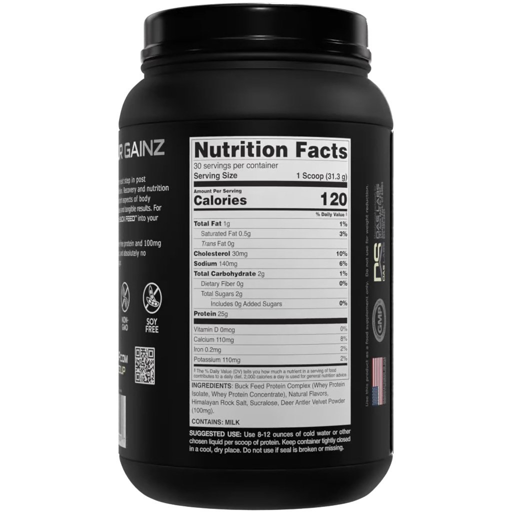 Bucked Up Buck Feed Protein Vanilla 30 Serving Tub