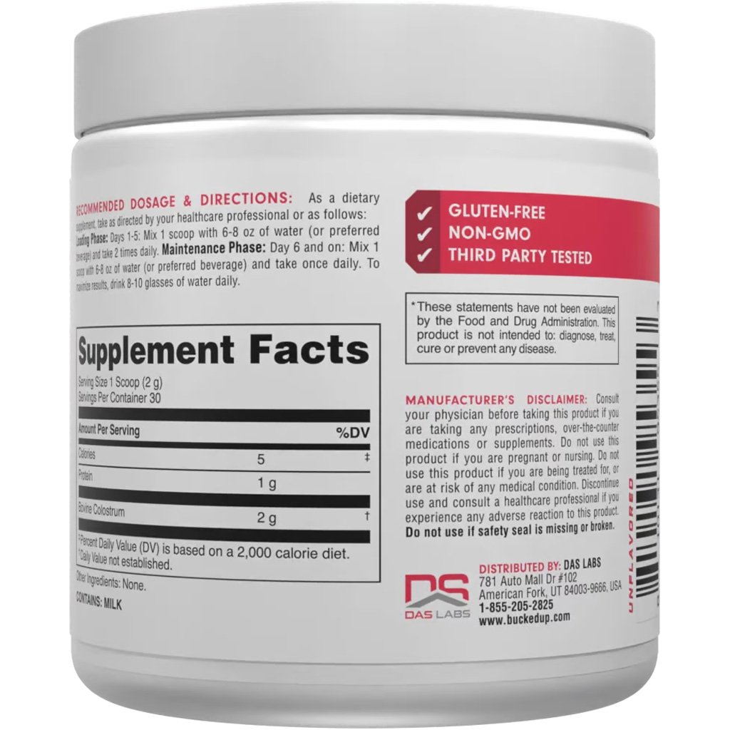 1409908_2.jpg Bucked Up Colostrum Antibody Supplement Unflavored 30 Serving Tub