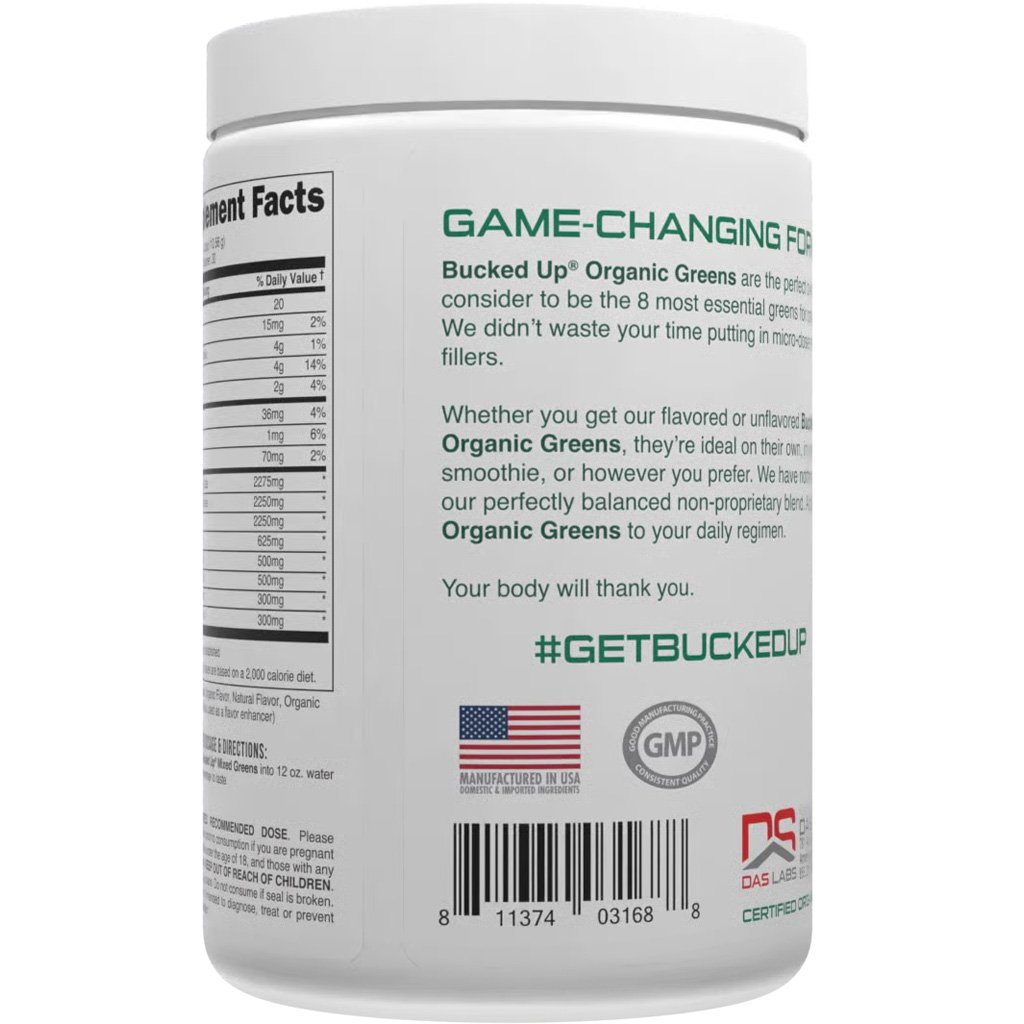 Bucked Up Organic Greens Mixed Berry 30 Serving Tub
