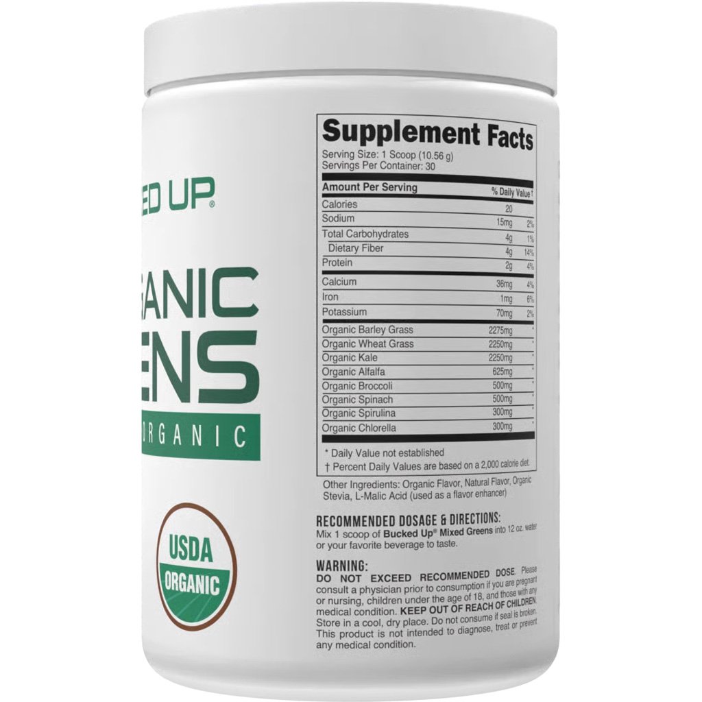 Bucked Up Organic Greens Mixed Berry 30 Serving Tub