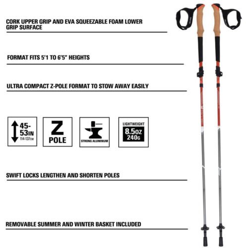 Alpha Aluminum Trekking Poles 1Pr Canyon Sunset