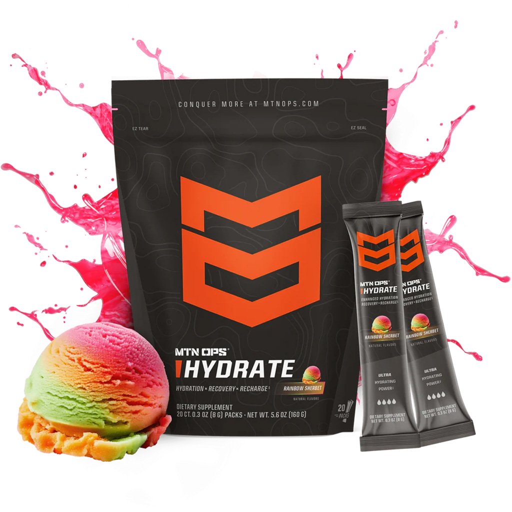 MTN Ops Hydrate Rainbow Sherbet Trail Packs - 20ct