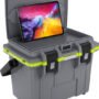 PELICAN COOLERS IM 14 QUART - DKGRAY/GREEN W/DRY STORAGE