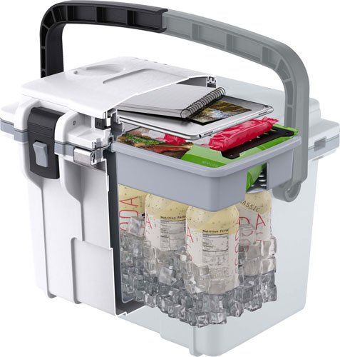PELICAN COOLERS IM 14 QUART - WHITE/GRAY W/DRY STORAGE