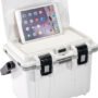 PELICAN COOLERS IM 14 QUART - WHITE/GRAY W/DRY STORAGE