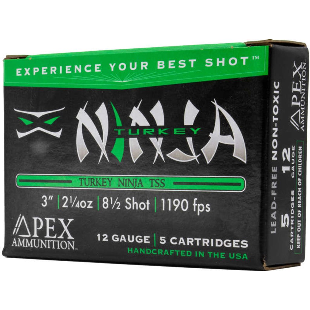 1501275_1 Apex Turkey TSS Ninja Shotgun Ammo 12ga. 3 in. 2-1/4oz #8.5 shot 5 rd