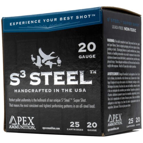 1501304_1.jpg Apex Waterfowl S3 Steel Shotgun Ammo 20 ga. 3 in. 1oz #4 25 rd