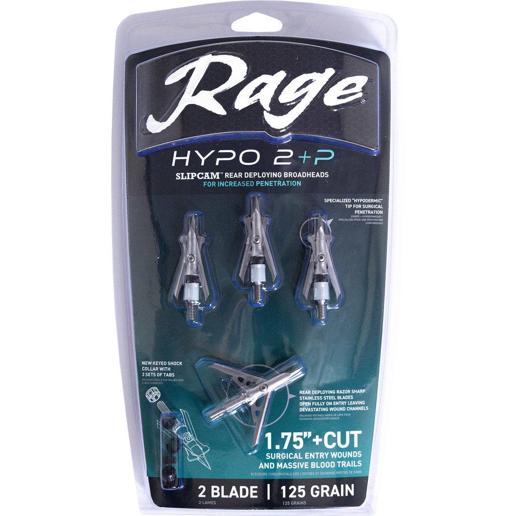 Rage Hypo 2 +P Series Broadheads 125 gr. 1.75 in. 4 pk.