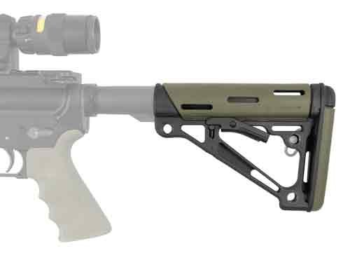 HOGUE AR-15 COLLAPSIBLE STOCK - OD GREEN RUBBER MIL-SPEC