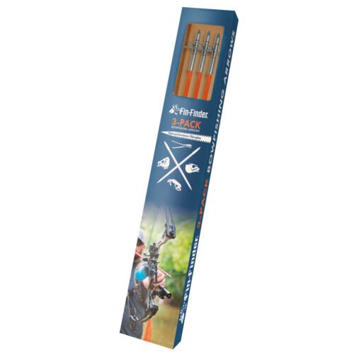 Fin Finder Raider Pro Bowfishing Arrow w/ Slide Orange with Kraken 3 Barb Points 3pk.