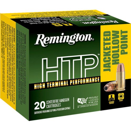 1701054_1.jpg Remington HTP Handgun Ammo 9mm +P 115 gr. JHP 20 rd.