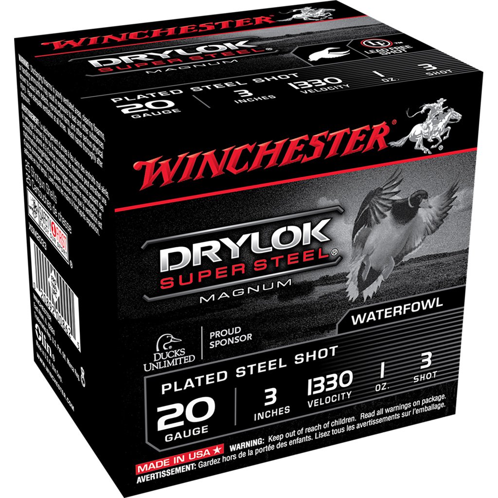 1701219_1.jpg Winchester Drylok Magnum Plated Load 20 ga. 3 in. 1 oz. 3 Shot 25 rd.