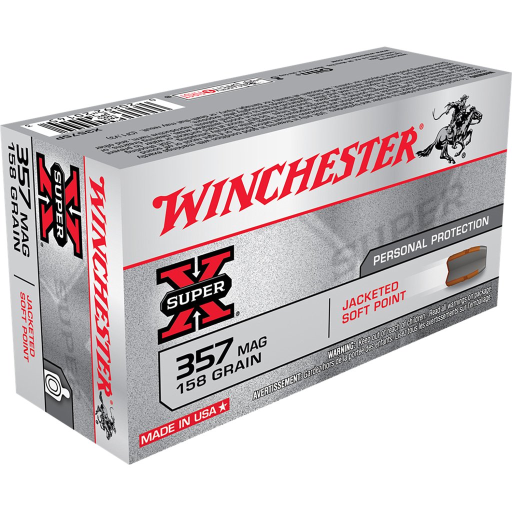 1701340_1.jpg Winchester Super-X Pistol Ammo 357 mag. 158 gr. JSP 50 rd.