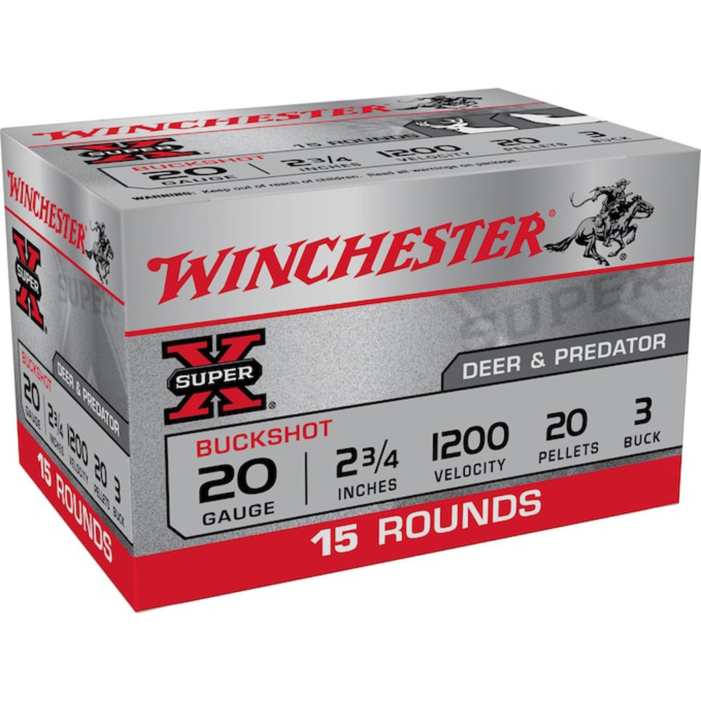 1701378_1.jpg Winchester Super-X Value Pack Buck Shot 20 ga. 20 Pellets 3 Buck Shot 15 rd.