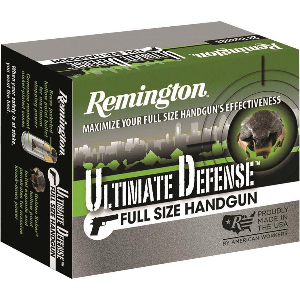 1701472_1.jpg Remington Ultimate Defense Full Size Handgun Ammo 45 ACP 185 gr. BJHP 20 rd.