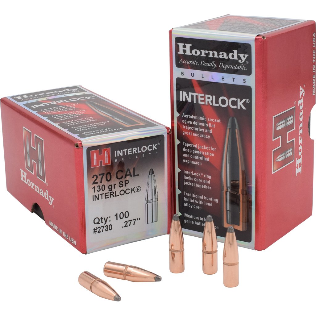1702149_1.jpg Hornady Traditional Rifle Bullets 270 Cal. .277 130 gr. SP Interlock 100 Box