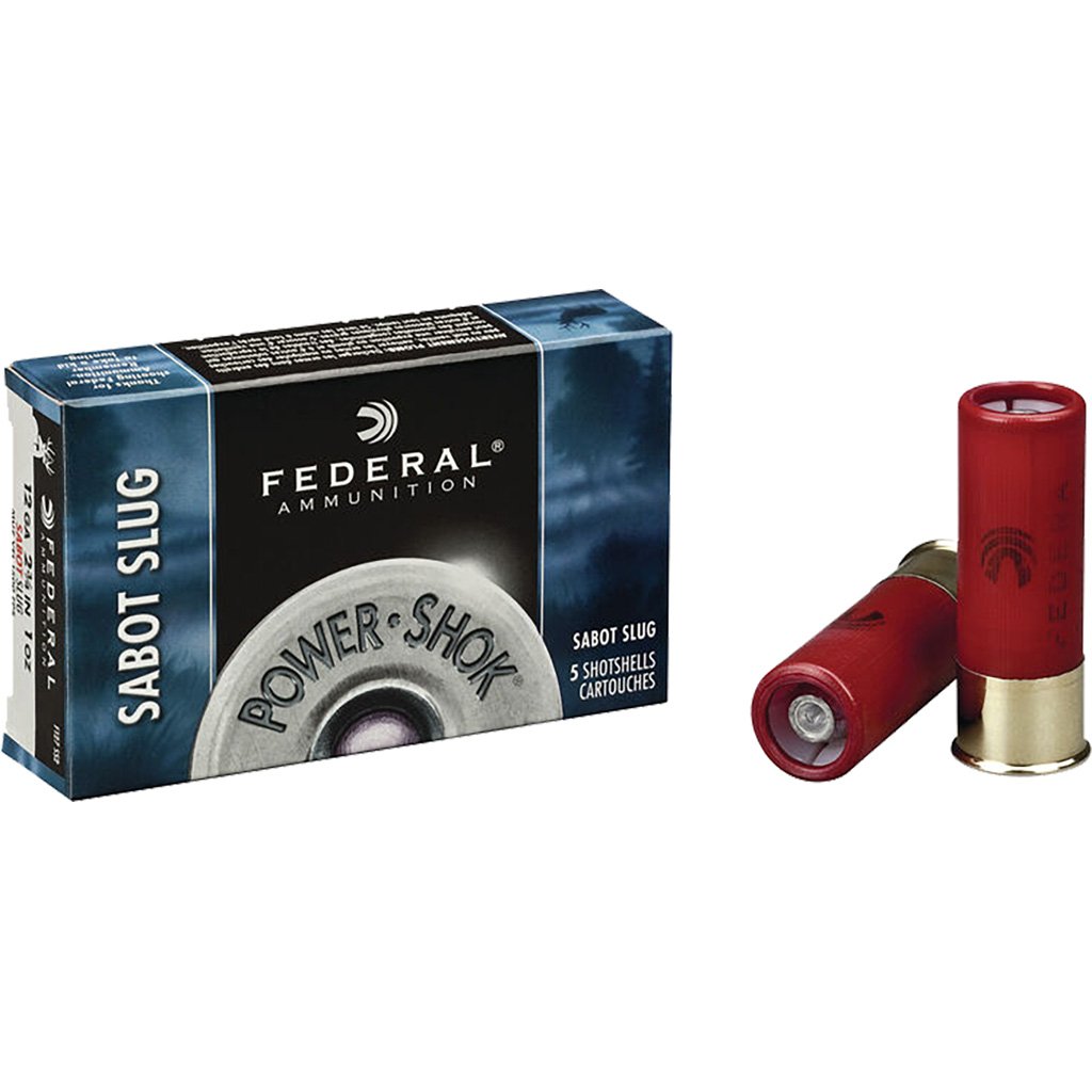 1702215_1.jpg Federal Power-Shok Shotgun Ammo 12 ga. 2.75 in. 1 oz. Sabot Slug 5 rd.