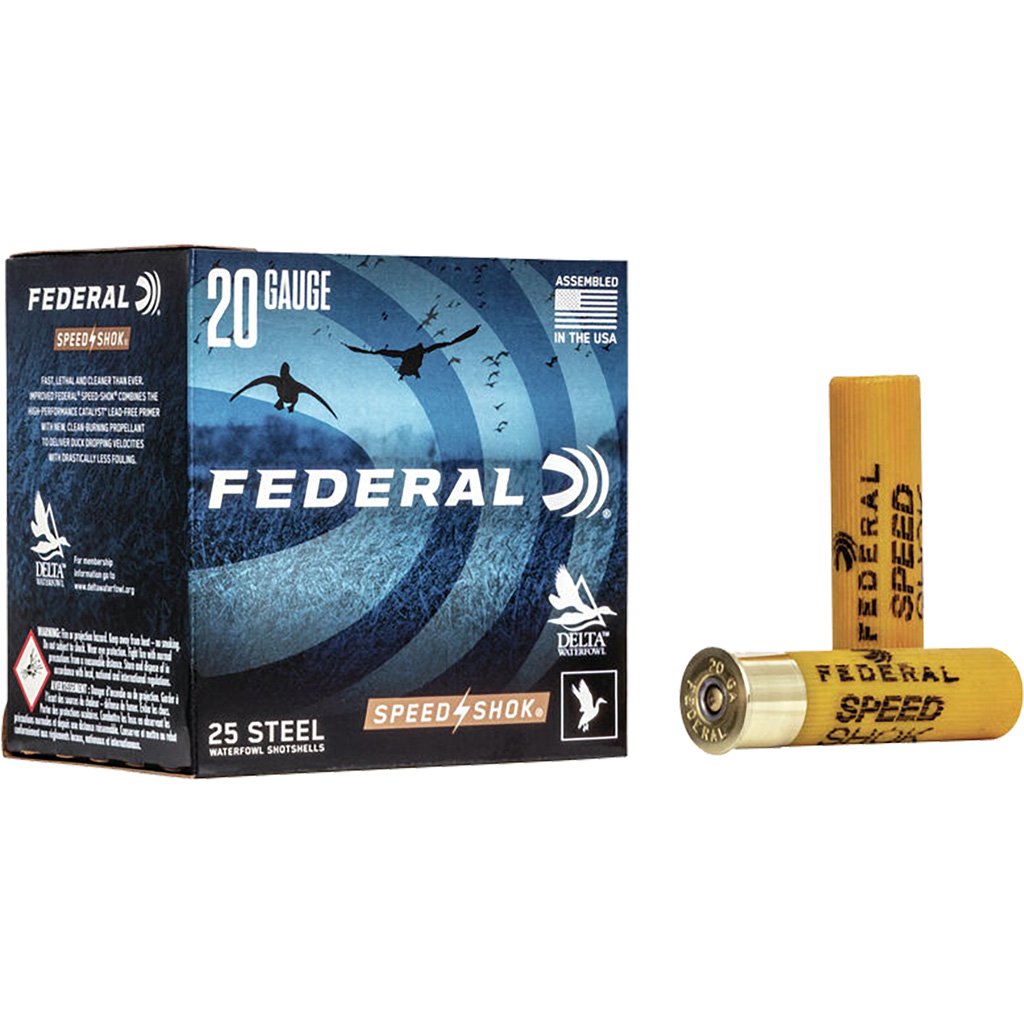 1702242_1.jpg Federal Speed-Shok Steel Shotgun Ammo 20 ga. 3 in. 7/8 oz. 3 Shot High Velocity 25 rd.