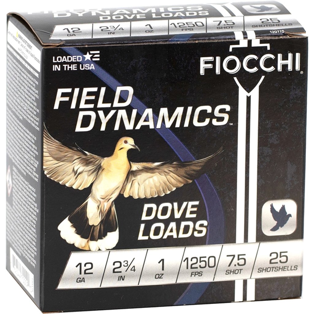 1703038_1.jpg Fiocchi Dove & Target Loads 12 ga. 2.75 in. 1 oz. 7.5 Shot 25 rd.