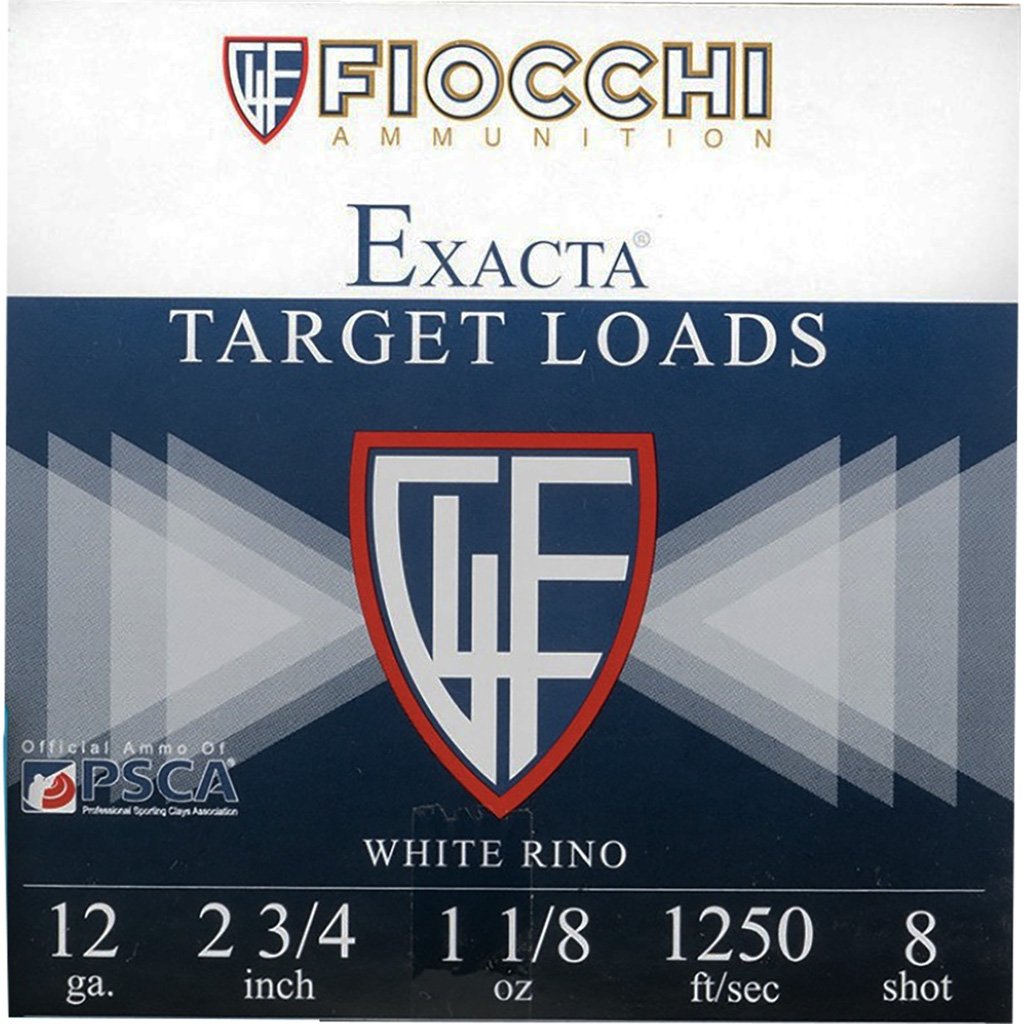 Fiocchi White Rino Shotgun Loads 12 ga. 2.75 in. 1 1/8 oz. 1250 FPS 8 Shot 25 rd.