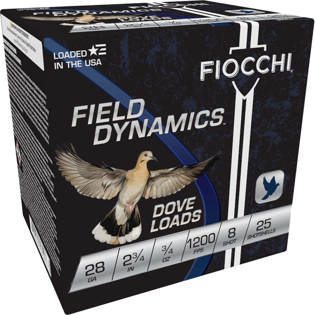 1703376_1 Fiocchi Dove & Target Loads 28 ga. 2.75 in. 3/4 oz. 8 Shot 25 rd.