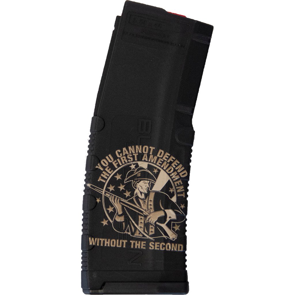 1703410_1.jpg Black Rain Ordnance Lasered AR15 Magazine 1st Amendment Defends 30 rd.