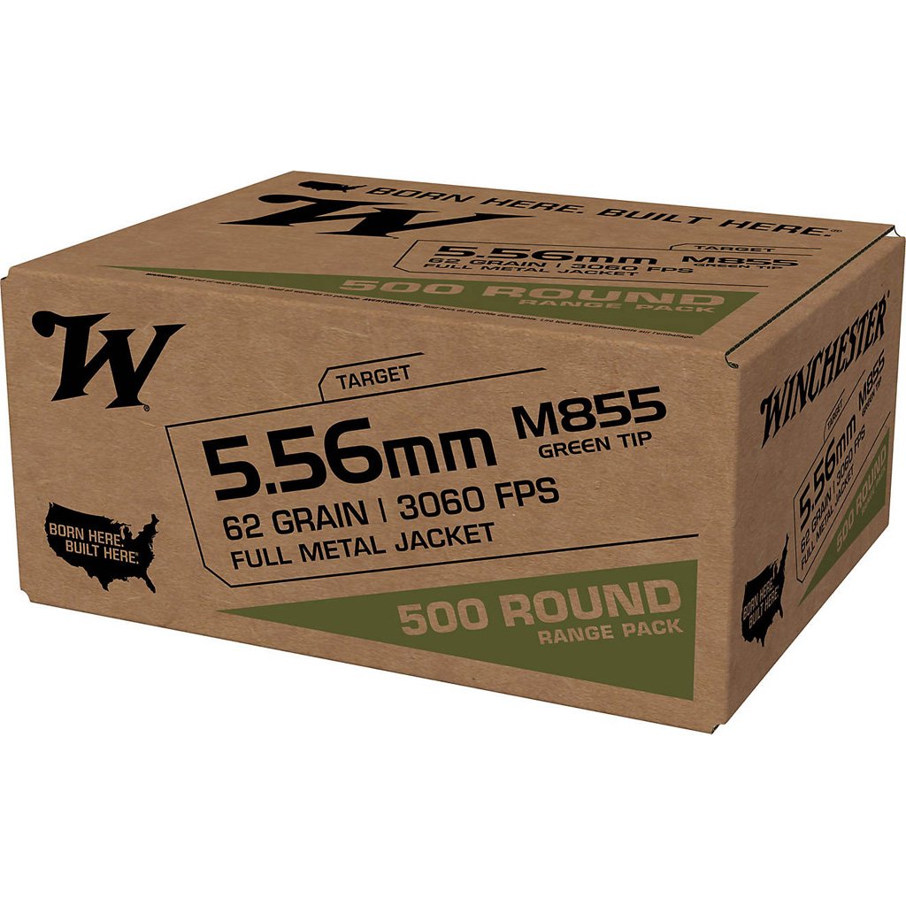1703946_1 Winchester USA M855 Rifle Ammo 5.56 62 gr. FMJ 500 rd.