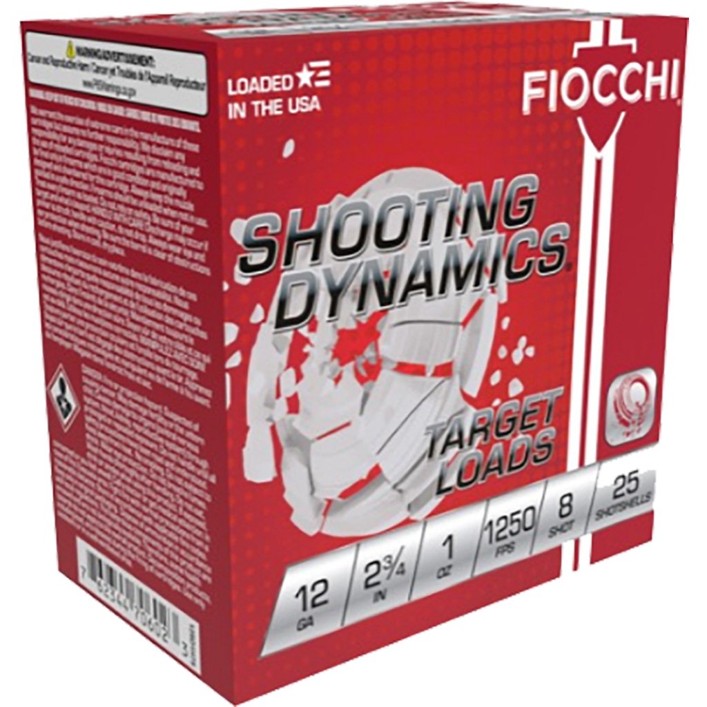 1704128_1.jpg Fiocchi Shooting Dynamics Shotgun Loads 12 ga. 2.75 in. 1 oz. 1250 FPS 8 Shot 25 rd.