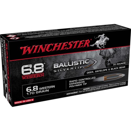 Winchester Ballistic Silvertip Rifle Ammo 6.8 Western 170 gr. Ballistic Silvertip 20 rd.