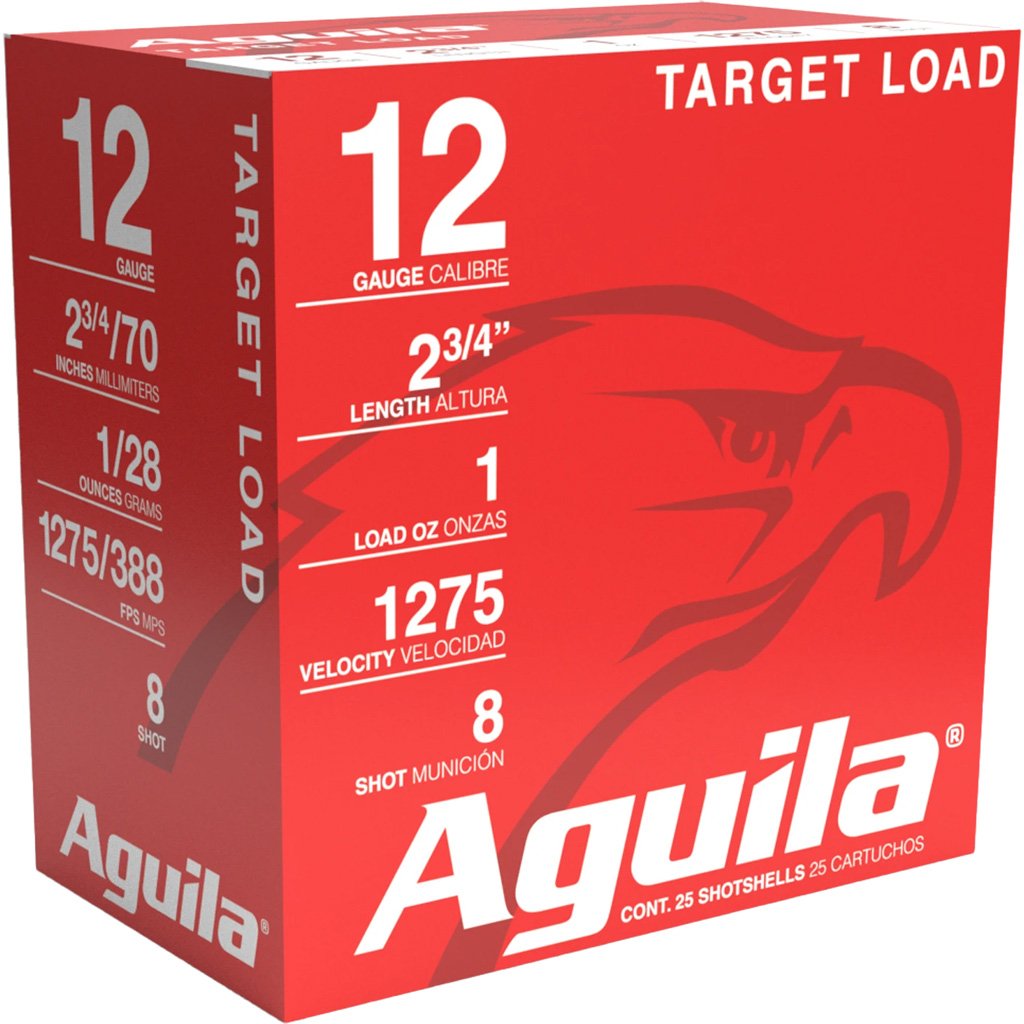 1704649_1.jpg Aguila Target Shotgun Load 12 ga. 2.75 in. 1 oz. 1275 FPS 8 Shot 25 rd.