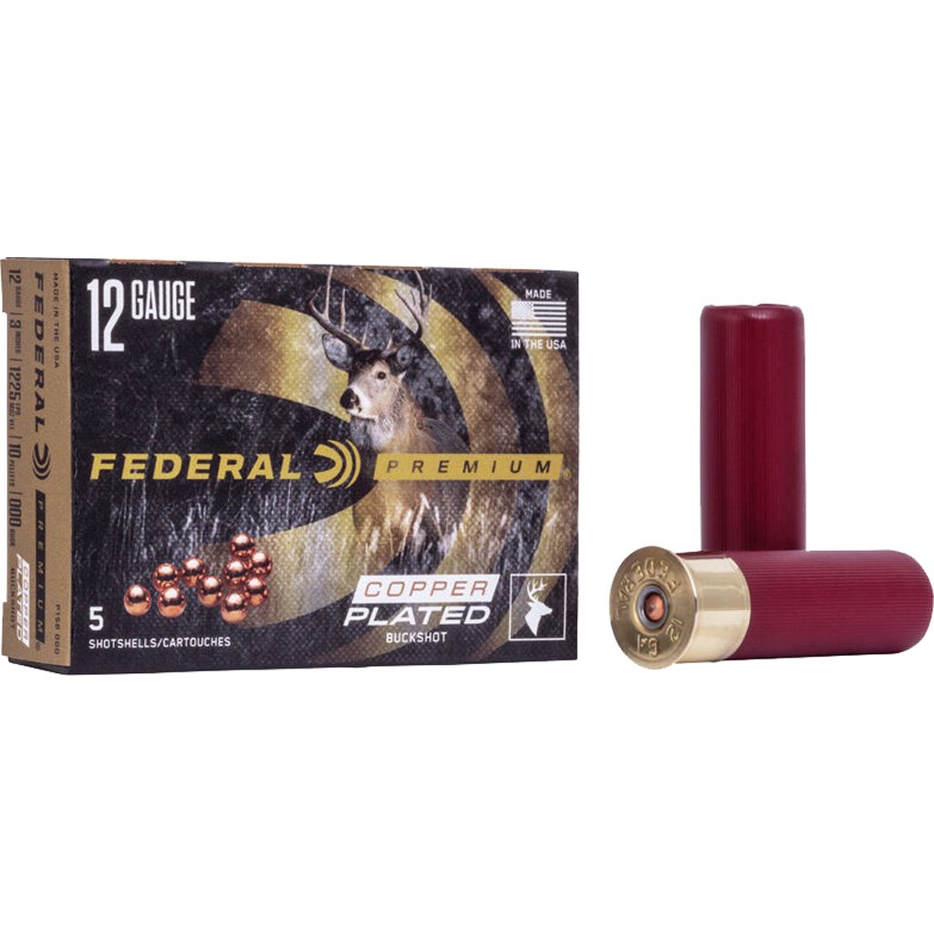 Federal Premium Vital Shok Shotgun Ammo 12 ga. 3 in. 10 Pellets 000 Buck 5 rd.