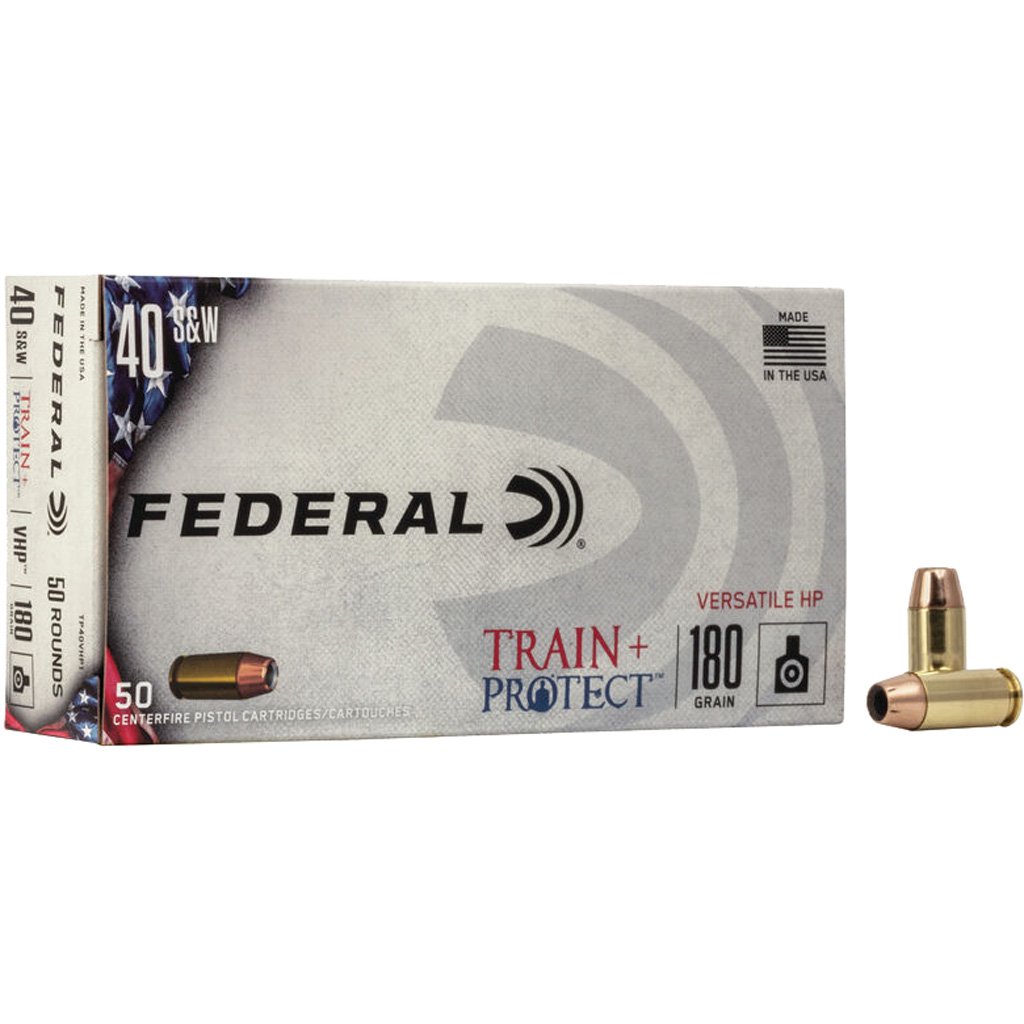1705727_1.jpg Federal Train + Protect Pistol Ammo 40 S&W 180 gr. VHP 50 rd.
