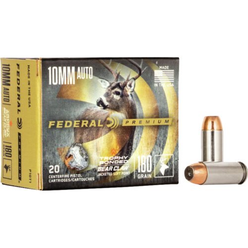 1705732_1.jpg Federal Premium Pistol Ammo 10mm 180 gr. Trophy Bonded Bear Claw JSP 20 rd.