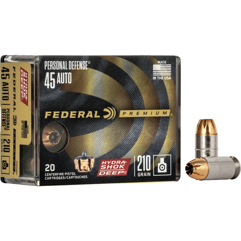 1705739_1.jpg Federal Premium Personal Defense Handgun Ammo 45 ACP 210 gr. Hydra-Shok JHP 20 rd.