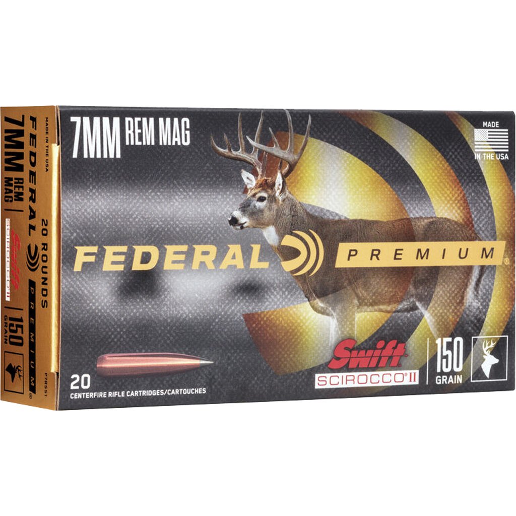 1705861_1.jpg Federal Premium Rifle Ammo 7mm Rem. Mag. 150 gr. Swift Scirocco 20 rd.