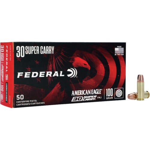 1706384_1.jpg Federal American Eagle Pistol Ammo 30 Super Carry 100 gr. FMJ 50 rd.