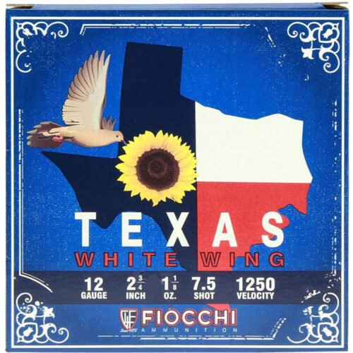 1708112_1.jpg Fiocchi Texas White Wing Shotgun Ammo 12 ga. 2.75 in. 1 1/8 oz. 1250 FPS 7.5 Shot 100 rd