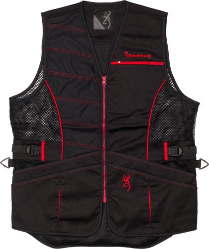 BROWNING ACE SHOOTING VEST - R-HAND LG BLACK/RED TRIM
