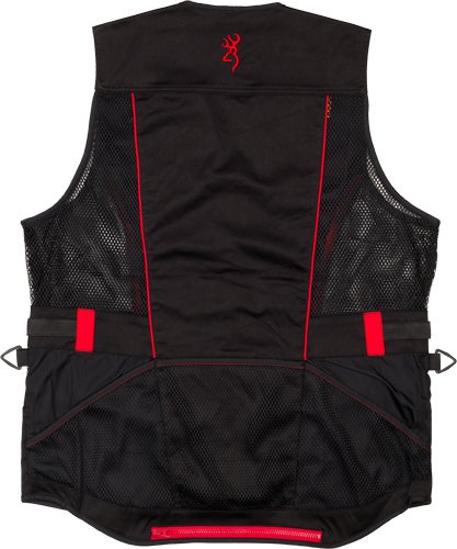 BROWNING ACE SHOOTING VEST - R-HAND 2XL BLACK/RED TRIM
