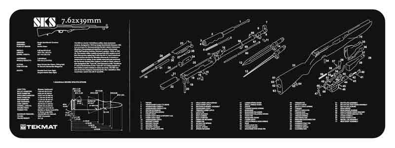 36SKS TEKMAT ARMORERS BENCH MAT - 12"X36" SKS RIFLE