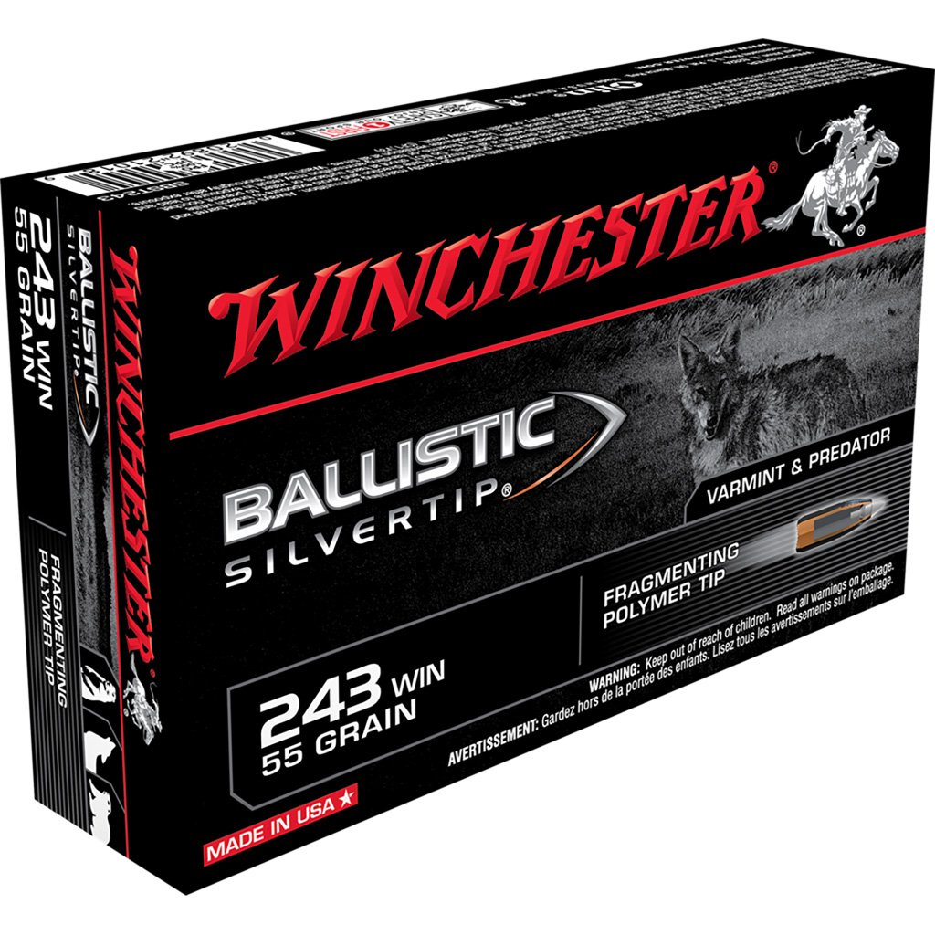 Winchester Ballistic Silvertip Rifle Ammo 243 Win. 55 gr. Ballistic Silvertip 20 rd.