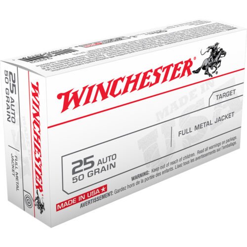 609663_1.jpg Winchester USA Pistol Ammo 25 ACP 50 gr. FMJ 50 rd.