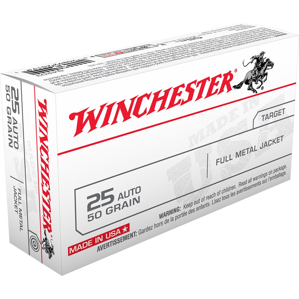 609663_1.jpg Winchester USA Pistol Ammo 25 ACP 50 gr. FMJ 50 rd.