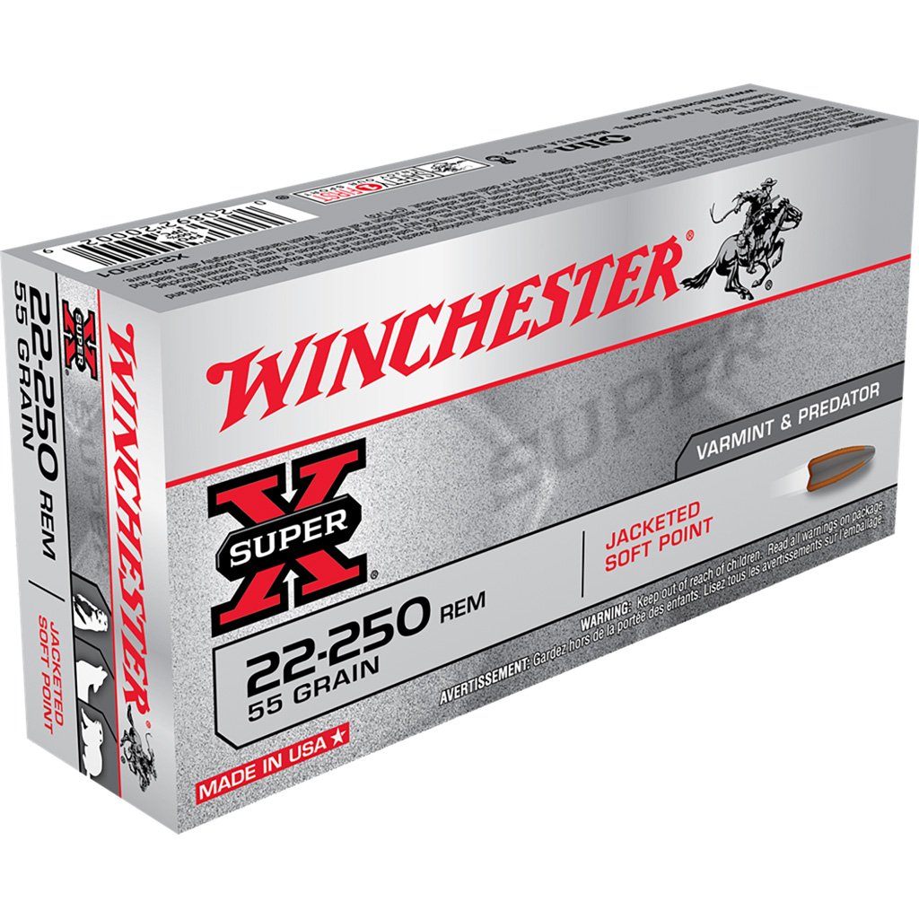 609746_1.jpg Winchester Super-X Rifle Ammo 22-250 Rem 55 gr. Pointed Soft Point 20 rd.