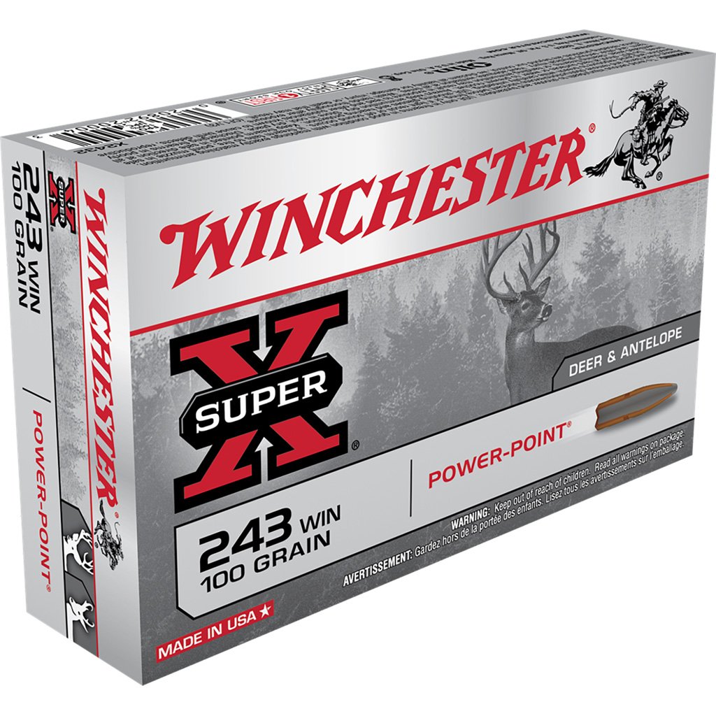 609862_1 Winchester Super-X Rifle Ammo 243 Win 100 gr. Power-Point 20 rd.